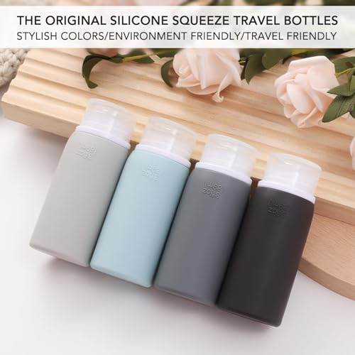 Muslish 21 Pack Travel Bottles for Toiletries, Leak-Proof TSA Compliant Silicone Travel Size Containers for Shampoo and Conditioner, BPA Free with Toiletry Bag (Gray) - Image 2