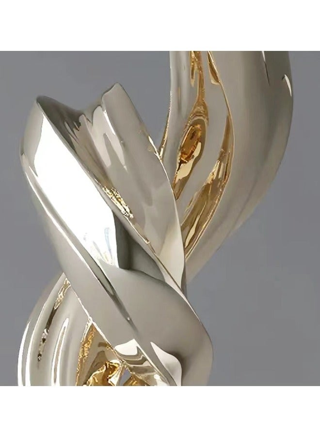 Raffine طاولة جانبية بتصميم تمثال حديث متعدد الاستخدامات طراز فاخر طاولة ركن زخرفية قاعدة قوية من الراتنج طاولة قهوة لغرفة المعيشة أو المكتب المنزلي 40x58 سم (مجموعة كاملة) - Image 4