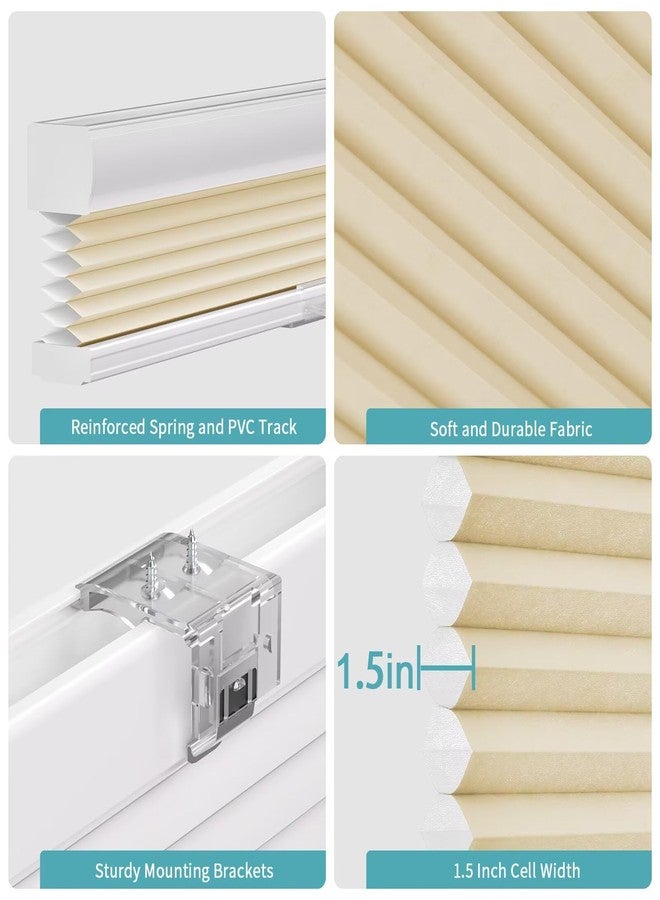 MYshade Cordless Cellular Windows Shades Light Filtering Blinds for Windows Easy to Install 24" W X 64" H(Beige), CEL24BG64D - Image 4