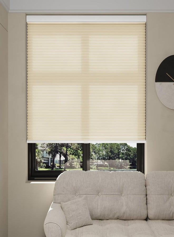 MYshade Cordless Cellular Windows Shades Light Filtering Blinds for Windows Easy to Install 24" W X 64" H(Beige), CEL24BG64D - Image 3