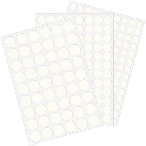 Viemior 290PCS Adhesive Screw Hole Cover Stickers, 3 Size - 12 mm/15 mm/21 mm White Self-Adhesive Screw Hole Stickers for Wood Cabinets, Drawer, Wardrobe, Table - Easy Installation & Good Adhesive Strength - Image 1