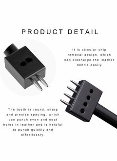 Y&D Prong Punch Tool Set,5mm Leather Row Round Hole Tooth Tool,2/4/6 DIY Diamond Lacing Stitching Chisel Set for Craft Supplies-3PCS  - Image 3