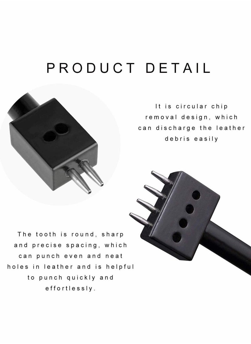 Y&D - Prong Punch Tool Set,5mm Leather Row Round Hole Tooth Tool,2/4/6 DIY Diamond Lacing Stitching Chisel Set for Craft Supplies-3PCS - Image 1