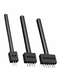 Y&D Prong Punch Tool Set,5mm Leather Row Round Hole Tooth Tool,2/4/6 DIY Diamond Lacing Stitching Chisel Set for Craft Supplies-3PCS  - Image 1