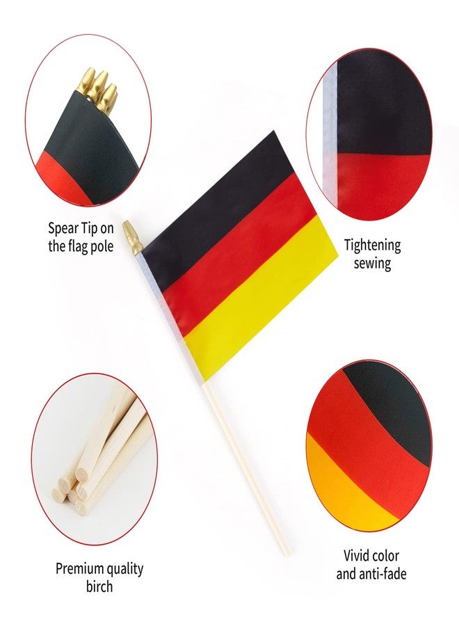 Lebei German Flag Mini Small Germany Handheld Stick Flags 4x6 Inch 12 Pack - Image 3