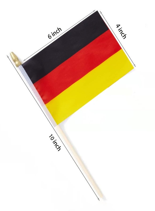 Lebei German Flag Mini Small Germany Handheld Stick Flags 4x6 Inch 12 Pack - Image 2