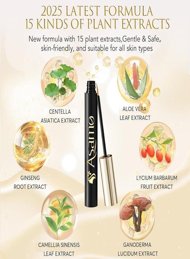 ASAMO Eyelash Growth Serum – Natural Lash Enhancer with 15 Plant Extracts for Longer Thicker Fuller Lashes Nourishing Formula to Enhance Natural Beauty Hypoallergenic Oil Free lash growth serum -3ml - Image 2