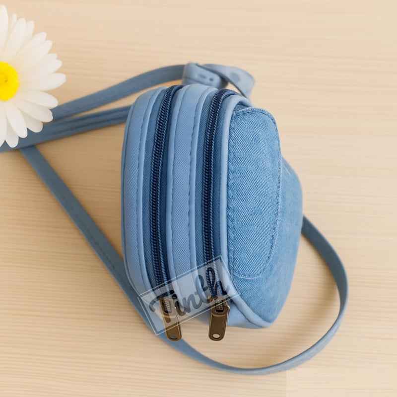 Tinth Girls Denim Adjustable Long Belt Smartphone Sling Bag - Image 4