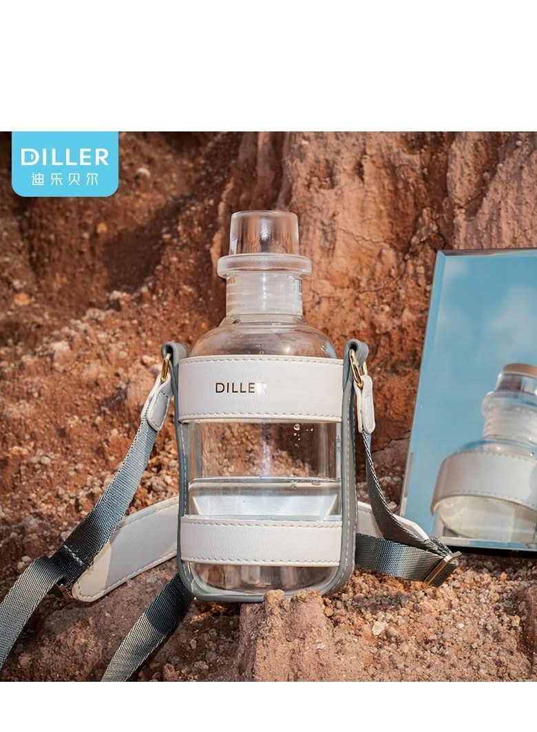 DILLER Water Bottle with Sleeve Free Leakproof Sport Plastic Motivational Water Bottle With Strap Gift for Kids Women Men - Image 3
