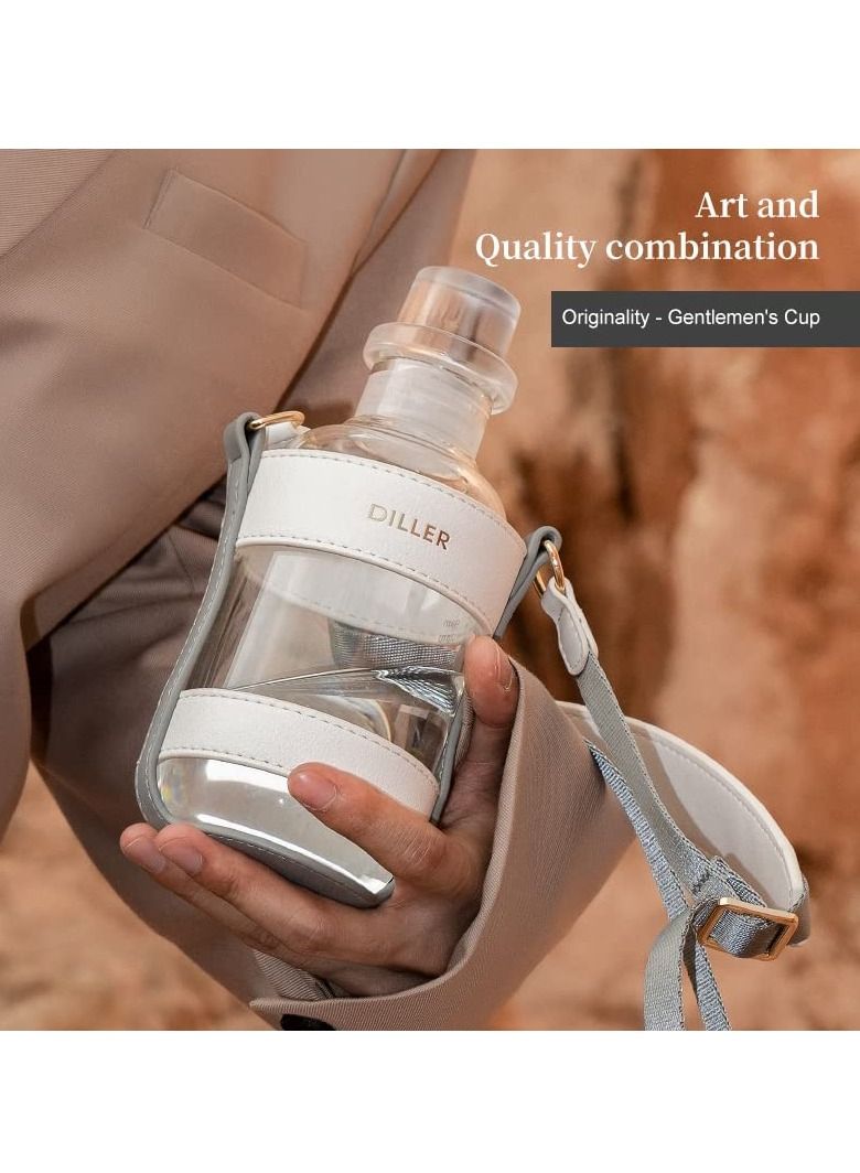 DILLER Water Bottle with Sleeve Free Leakproof Sport Plastic Motivational Water Bottle With Strap Gift for Kids Women Men - Image 2