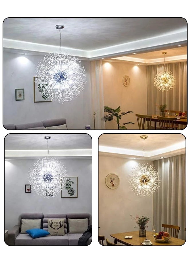 Chandelier living room lamp - three-color change | Nordic minimalist elegant modern luxury creative fireworks dandelion | Suitable for living room, bedroom, dining room, study, bar counter lamp - Image 5