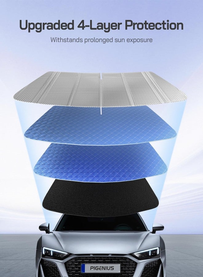 Pigenius Windshield Sun Shade for 2021-2025 Ford Bronco. Front Window Sunshade with Storage Bag - Image 4