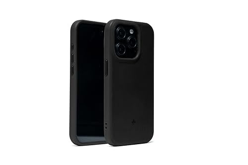 Porter Riley Premium Leather Case Compatible with iPhone 15 Pro Max Slim line Bumper Case Compatible with MagSafe Genuine Leather Cover Black - Image 1