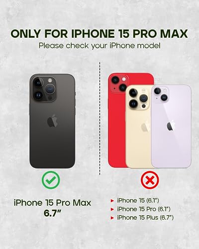 Porter Riley Premium Leather Case Compatible with iPhone 15 Pro Max Slim line Bumper Case Compatible with MagSafe Genuine Leather Cover Black - Image 3