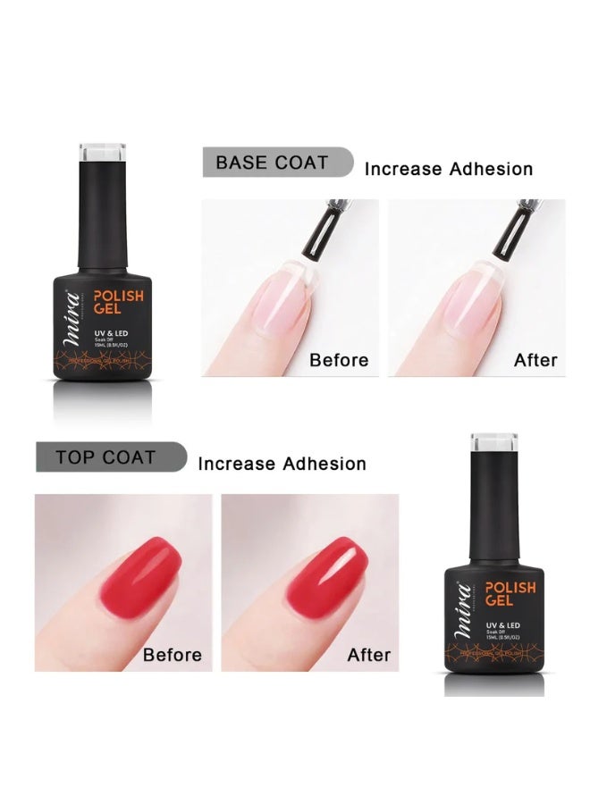 Mira Professional Gel Nail Polish Clear Base Coat 15ml Professional Salon and Home Use - Image 2