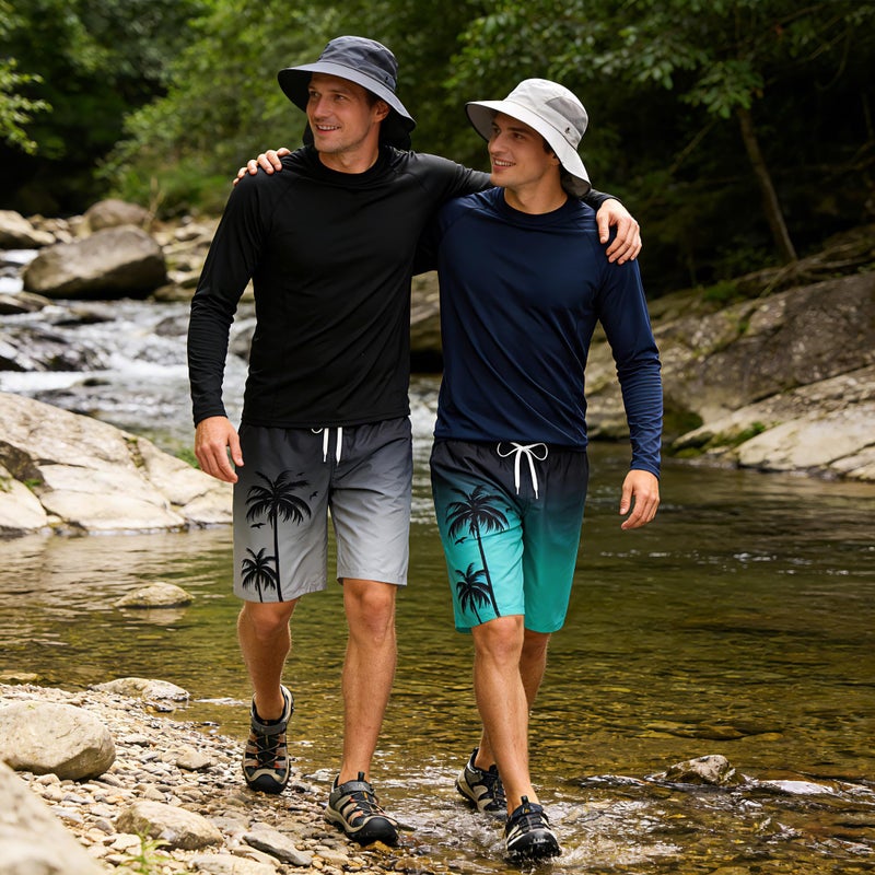 westwolf Mens Swim Trunks with Compression Liner Men's Board Shorts Lightweight Black Green Bathing Suits for Men with Pockets 9" Board Shorts Quick Dry Swimsuit Summer Wear - Image 2