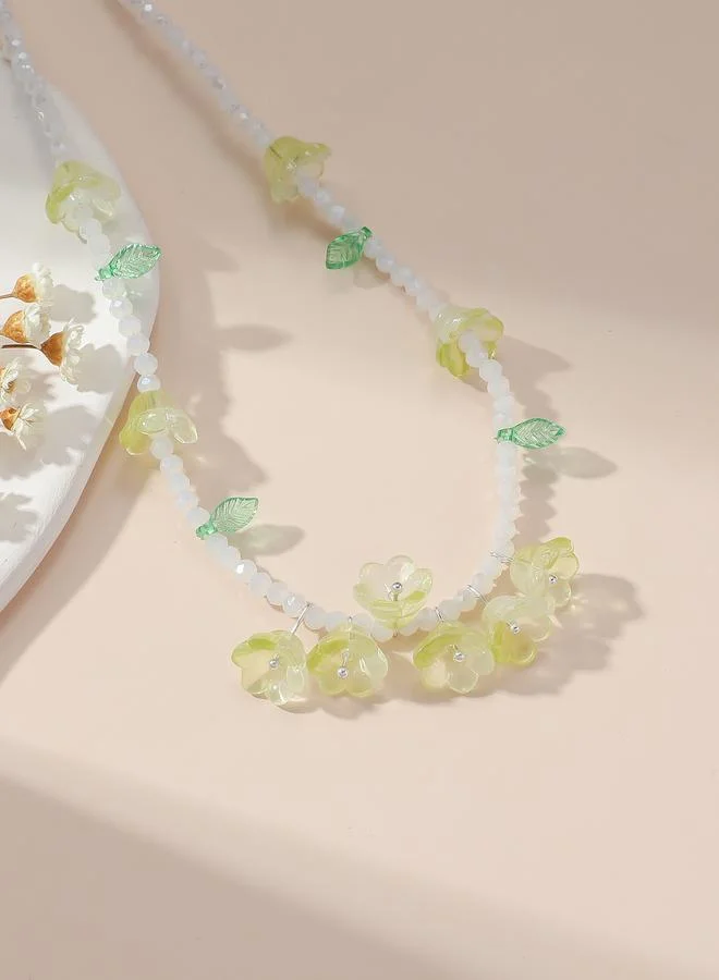 Take Two  Lily Of The Valley Glass Bead Necklace for Women | Best Price UAE