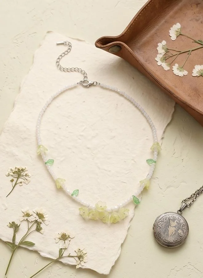 Take Two  Lily Of The Valley Glass Bead Necklace for Women | Best Price UAE