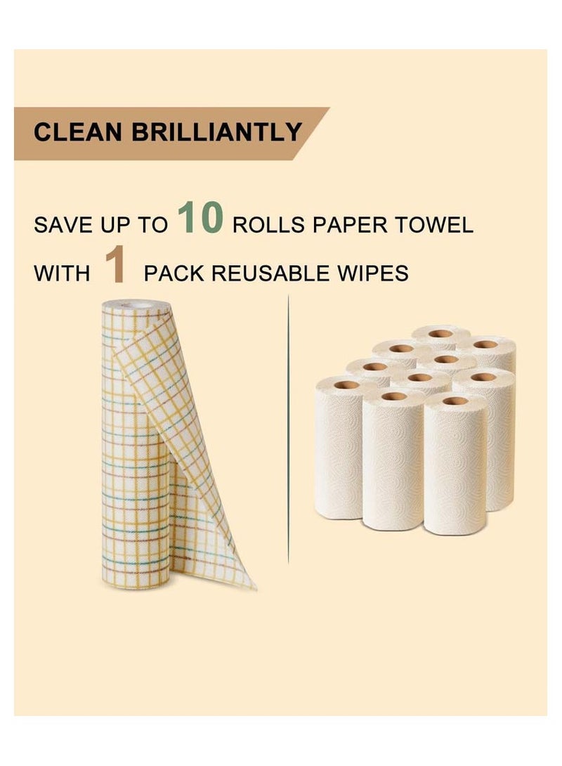 SYOSI 80 Count Reusable Cleaning Wipes Kitchen Dish Dry Multi-Use Reusable Cloths Heavy Duty Reusable Cleaning Cloths Domestic Cleaning Towels Biodegradable Dish Paper Towels 25*30cm - Image 5