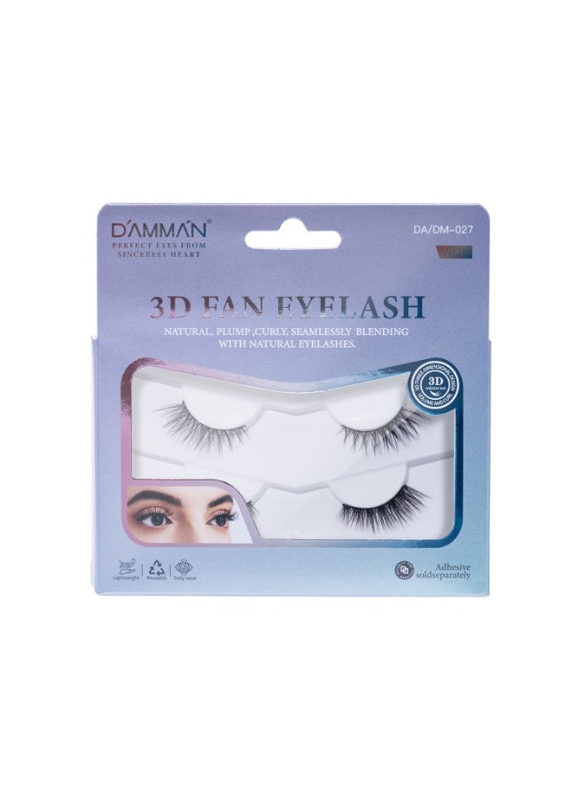 D'AMMA'N 3D Fan Half False Lashes – 5 Length Options Natural Wispy Look, Lightweight Soft & Reusable Eyelashes (2 Pairs) - Image 5