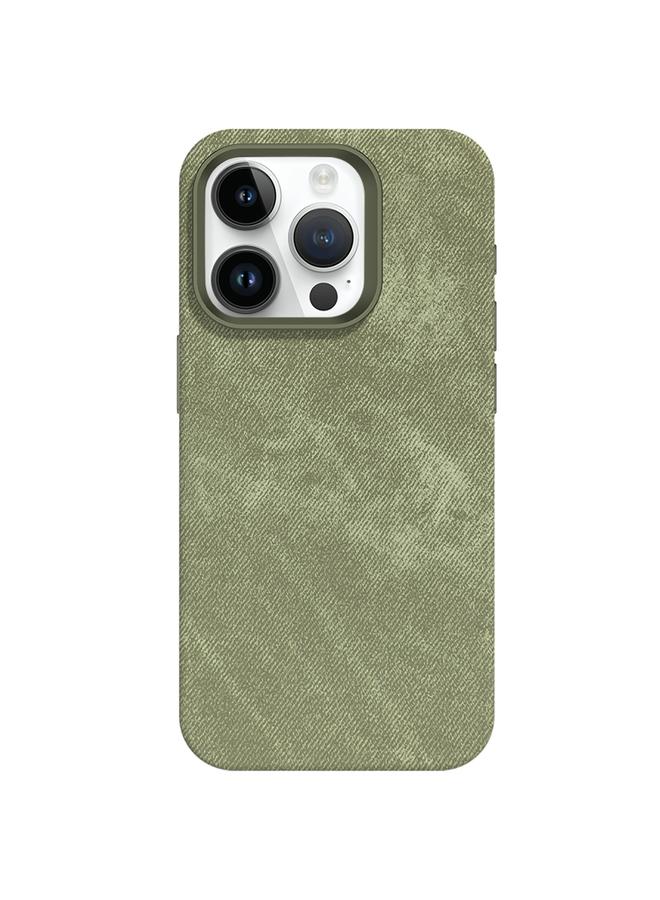 زبون جراب هاتف iPhone 12 Pro Max مصنوع من جلد الدنيم مع خاصية MagSafe - Image 2