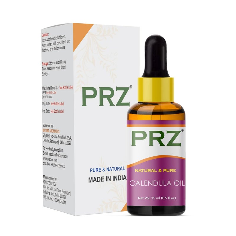 PRZ Calendula Essential Oil - Pure Natural for Skin Care & Hair Care, 15 ml - Image 4