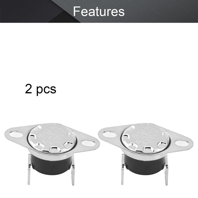 Fielect 2Pcs KSD301 Thermostat 50°C/122°F Normal Closed N.C Adjust Snap Disc Limit Control Switch Microwave Thermostat Thermal Switch Bent Angle - Image 5