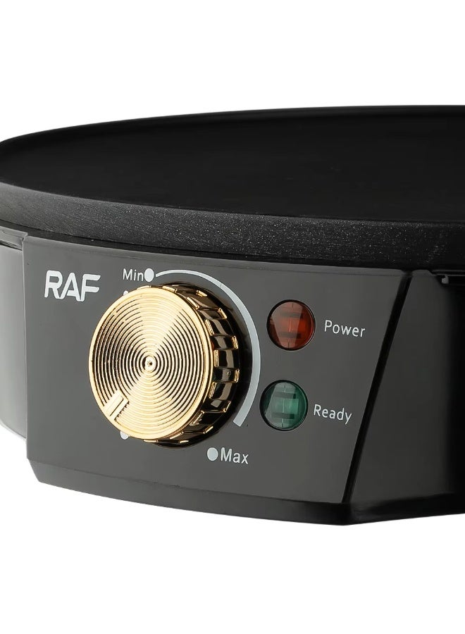 آر إيه أف صانعة الكريب الكهربائية RAF R.528 - 1200 واط، غير لاصقة، مقاس 12 بوصة، لصنع الكريب والفطائر مع تحكم قابل للتعديل في درجة الحرارة - Image 3