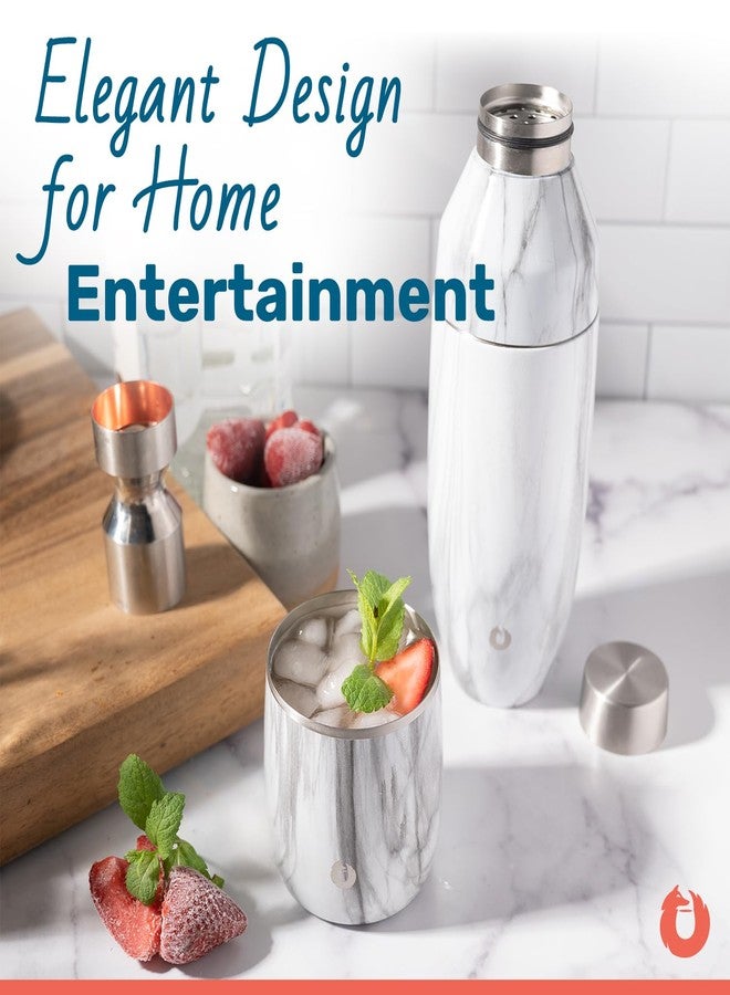 SNOWFOX Premium Vacuum Insulated Stainless Steel Cocktail Shaker, Home Bar Accessories, Elegant Drink Mixer, Leak, Proof Lid With Jigger & Built, In Strainer, Blue, 22oz. - Image 5