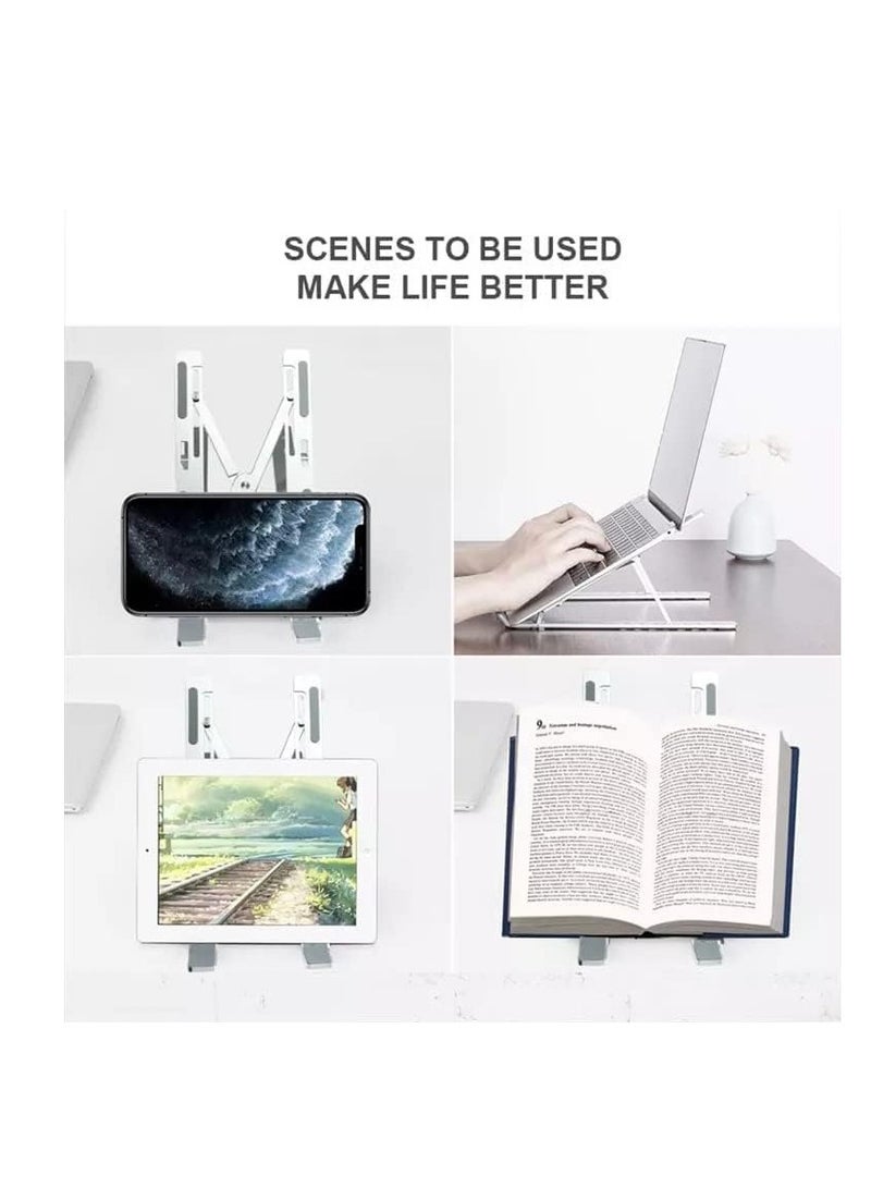 Adjustable Laptop Stand, Portable Aluminium Laptop Riser Laptop Holder for Desk, Foldable Ventilated Cooling Computer Support Stand Compatible for Apple MacBook Pro/Air, HP, Sony, Dell, Notebook Stand and more. - Image 2