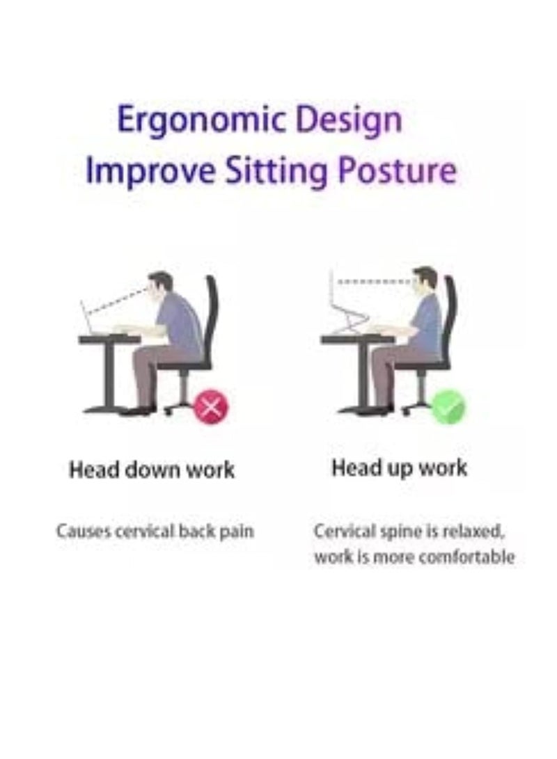Adjustable Laptop Stand, Portable Aluminium Laptop Riser Laptop Holder for Desk, Foldable Ventilated Cooling Computer Support Stand Compatible for Apple MacBook Pro/Air, HP, Sony, Dell, Notebook Stand and more. - Image 3