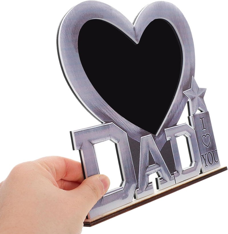 BESPORTBLE Father's Day Acrylic Dad Picture Frame with Minimalist Letter Design, Acrylic Photo Display Stand for Tabletop Decor, Dad Photo Holder Gift for Home and Office - Image 4