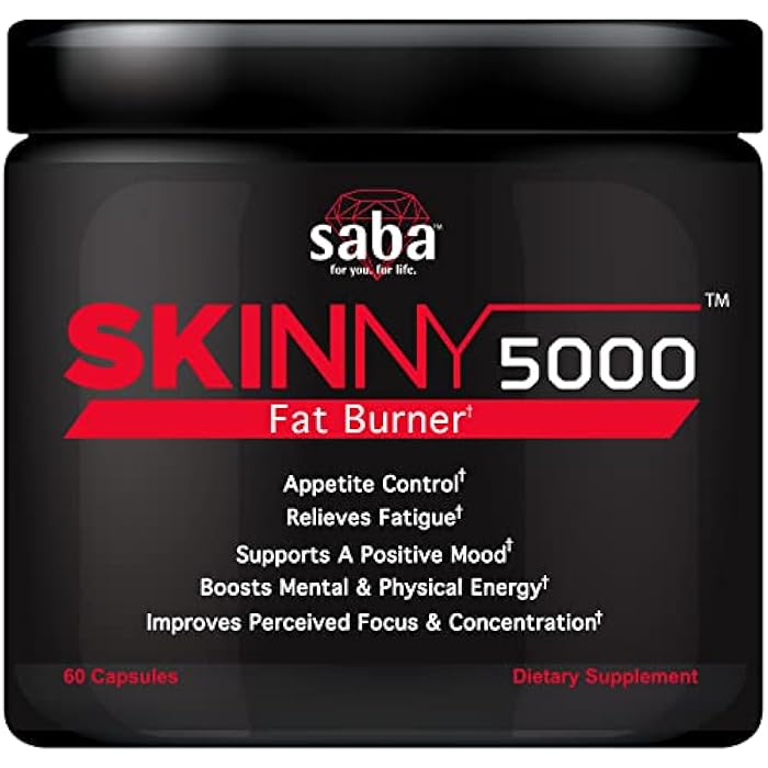 Saba Kombucha Saba Skinny 5000 -Fat Loss -Weight Loss-Appetite Control -Mild Jitter-Free Energy- Focus -60 Capsules - Image 1