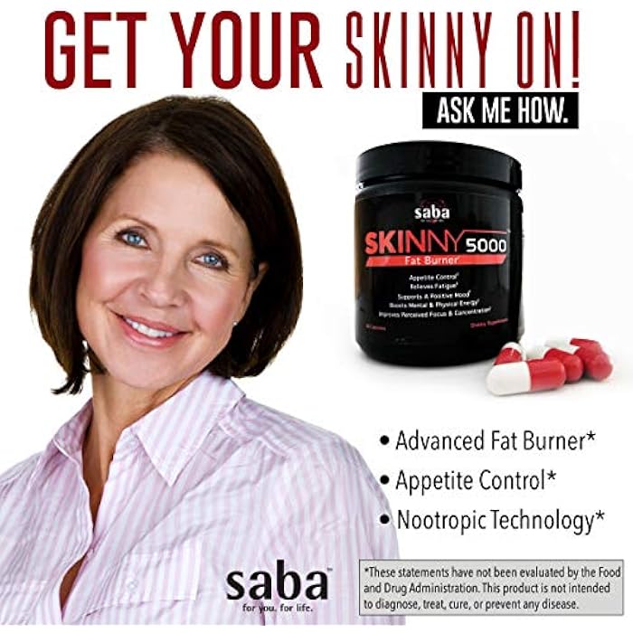 Saba Kombucha Saba Skinny 5000 -Fat Loss -Weight Loss-Appetite Control -Mild Jitter-Free Energy- Focus -60 Capsules - Image 5