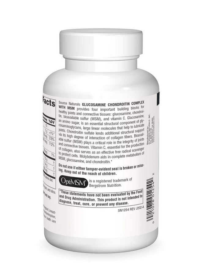 Source Naturals - Glucosamine Chondroitin Complex With Msm 120 Tablets - Image 1