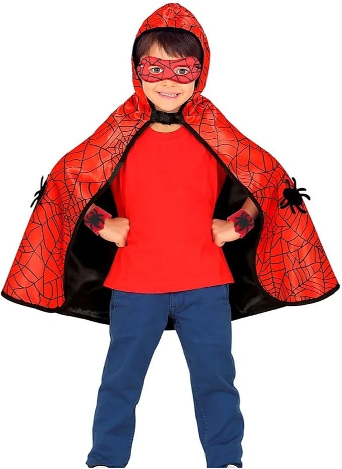 Home Smart Home Smart Kids Superhero Spider Costume Cloak for Children's Spider Cap and Mask for Boys and Girls  - Image 1