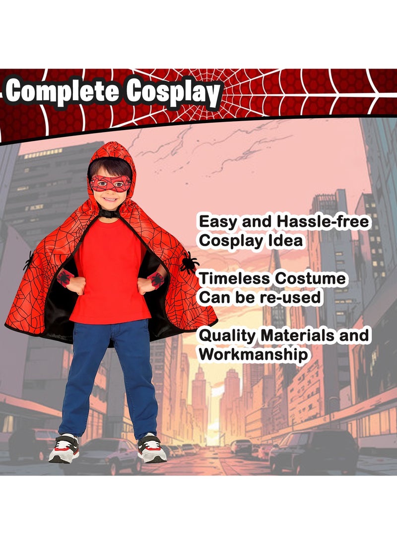 Home Smart Home Smart Kids Superhero Spider Costume Cloak for Children's Spider Cap and Mask for Boys and Girls  - Image 4