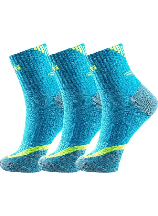 TAAN Badminton Socks, Sports Socks, Thickened Terry Bottom, High Tube Men'S Socks, T345 Blue, 3 Pairs Per Pack - Image 1