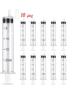 20ML Plastic Syringe, Large Syringes Tools For Liquid, Sterile And Individually Sealed For Measuring, Watering, Refilling, Feeding Dogs And Cats, Scientific Labs, Oil Or Glue Applicator, 10 Packs