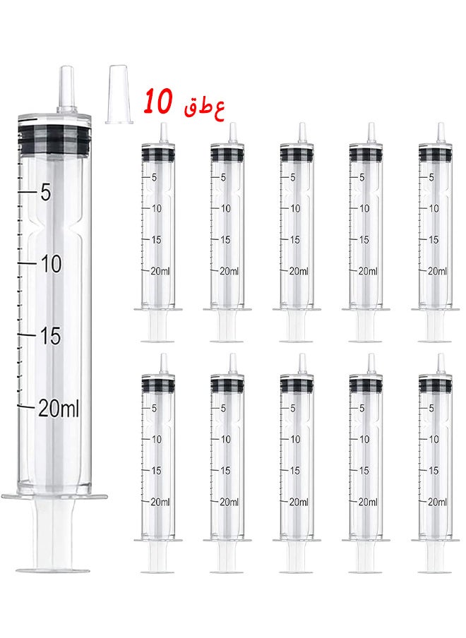 Depend - 20ML Plastic Syringe, Large Syringes Tools For Liquid, Sterile And Individually Sealed For Measuring, Watering, Refilling, Feeding Dogs And Cats, Scientific Labs, Oil Or Glue Applicator, 10 Packs - Image 1