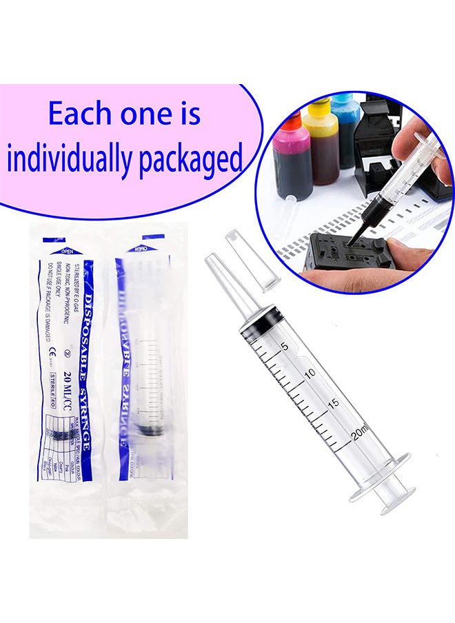 Depend - 20ML Plastic Syringe, Large Syringes Tools For Liquid, Sterile And Individually Sealed For Measuring, Watering, Refilling, Feeding Dogs And Cats, Scientific Labs, Oil Or Glue Applicator, 10 Packs - Image 1