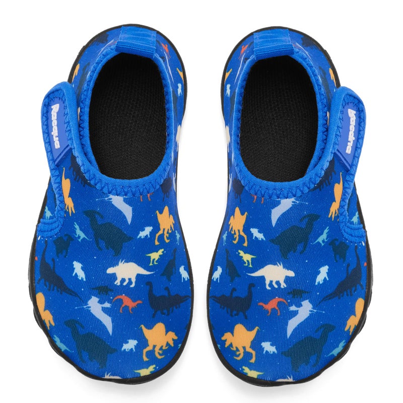 Racqua Toddler Boys Girls Water Shoes Slip-On Quick Dry Aqua Kids Shoes Barefoot Breathable Swim Lightweight Beach Shoes Toddler Blue Dinosaur 8 - Image 5
