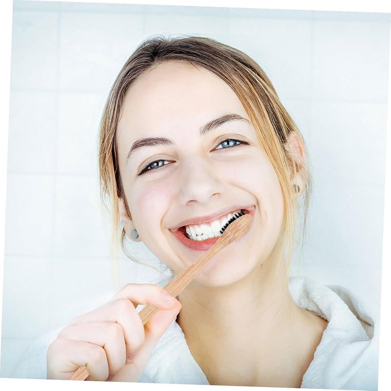6Pcs Natural Bamboo Toothbrush with Soft Bristles for Daily Oral Care Travel Friendly - Image 4