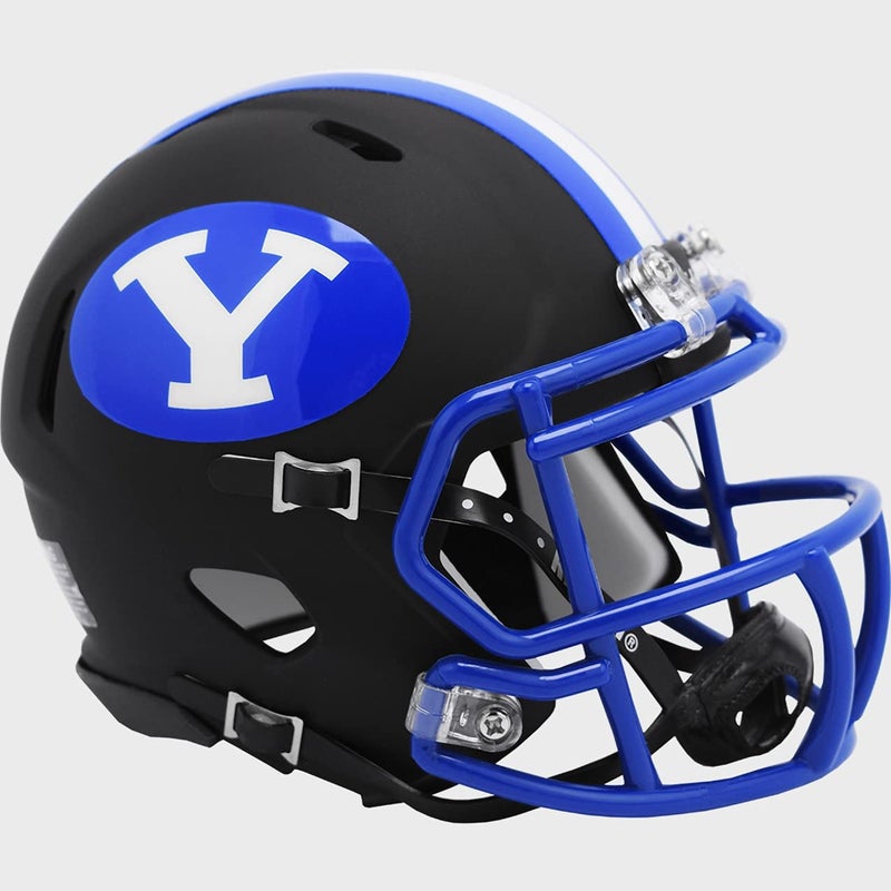 Riddell NCAA Brigham Young Cougars Matte Black Speed Mini Football Helmet - Image 3