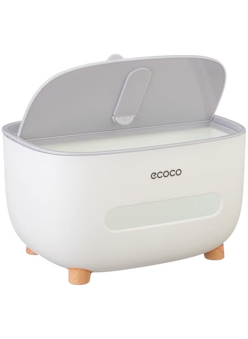 إيكوكو حامل غطاء علبة مناديل من ايكوكو مع مساحة تخزين، صندوق مناديل متعدد الوظائف مصنوع من مادة ايه بي اس، منظم تخزين للحمام وغرفة النوم والمكتب، كود3584 - Image 3