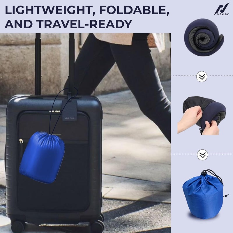 nexlev Travel Neck Pillow | Orthopedic Premium Memory Foam | for Airplane, Car, Train, Office use & Cervical Pain | Machine Washable | 360 Support | Carry Pouch for Storage | NP-06 - Image 5