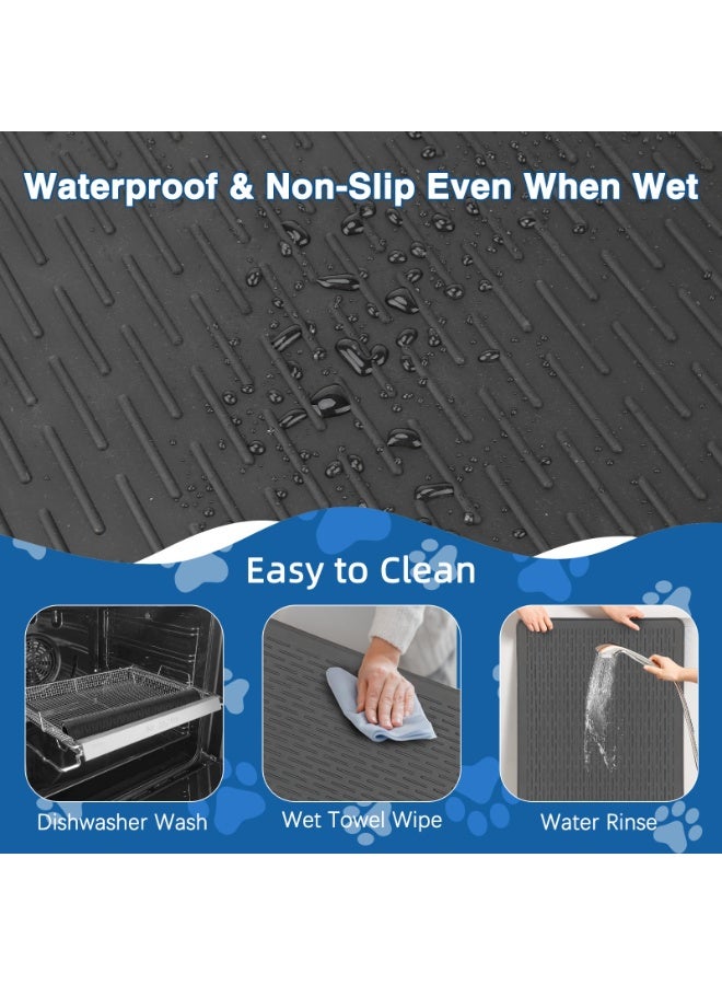 Dog Grooming Table Mat Pad Non Slip, Multipurpose Soft Pet Grooming Table Mats at Home, 28 x 19.7 Inch Silicone Durable Anti-Fatigue Groomer Mats Paw Protection Easy-Clean Cat Dog Bath Mat - Image 5
