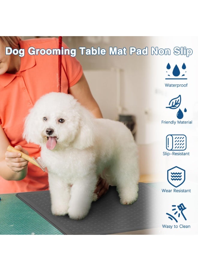 Dog Grooming Table Mat Pad Non Slip, Multipurpose Soft Pet Grooming Table Mats at Home, 28 x 19.7 Inch Silicone Durable Anti-Fatigue Groomer Mats Paw Protection Easy-Clean Cat Dog Bath Mat - Image 3