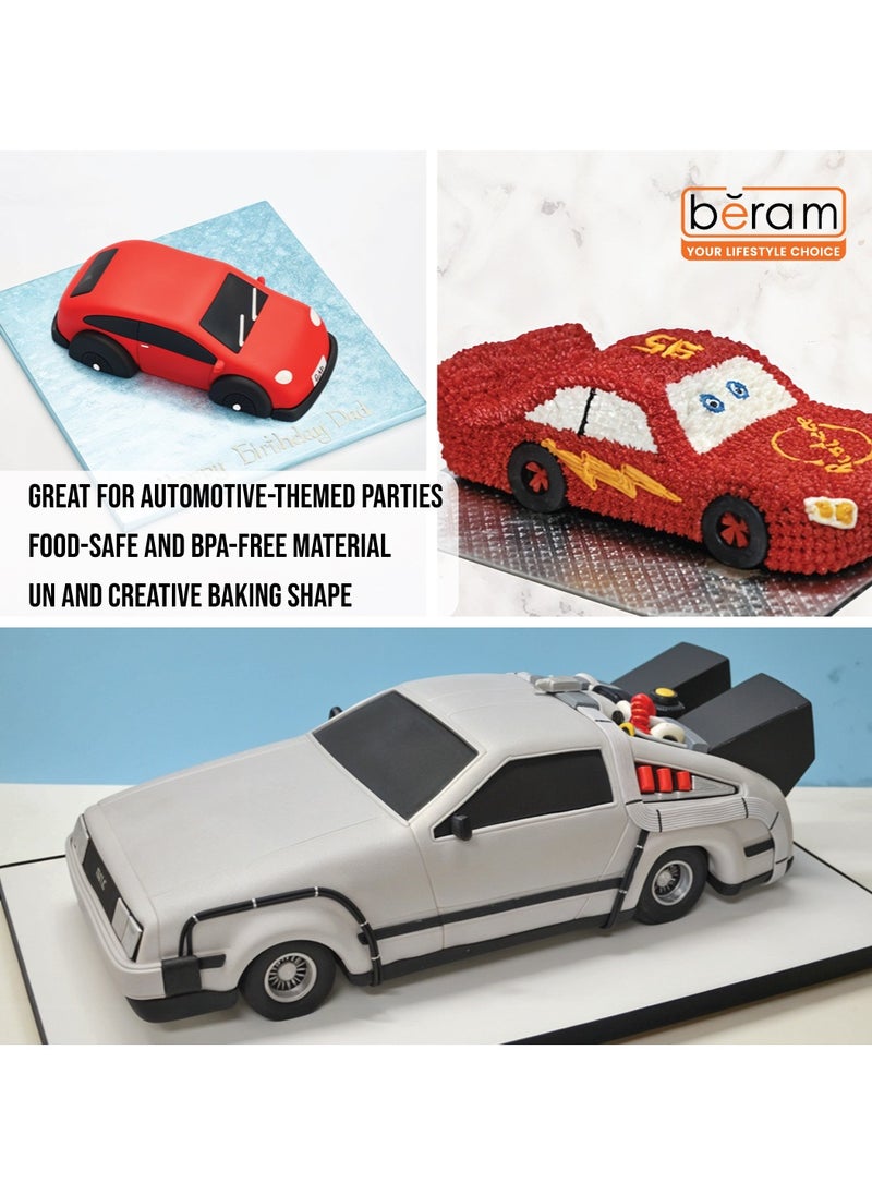 3D Car-Shaped Cake Moulds, Baking Tray, Cake Pan, Food Grade Aluminium, 3D Baking Mould, Bakeware And Cookware, Non-Stick Surface, Silver