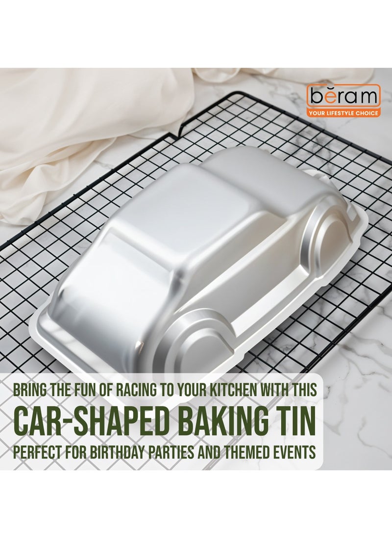 3D Car-Shaped Cake Moulds, Baking Tray, Cake Pan, Food Grade Aluminium, 3D Baking Mould, Bakeware And Cookware, Non-Stick Surface, Silver